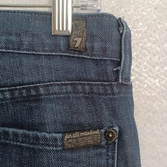 7 for all Mankind DOJO Jeans Size 29 Mercer Lattice Pockets Dark Wash Flare EUC - Picture 8 of 12